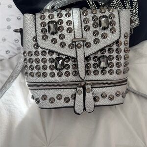 Studded Silver Mini Backpack - Designer-Inspired Women's Bag